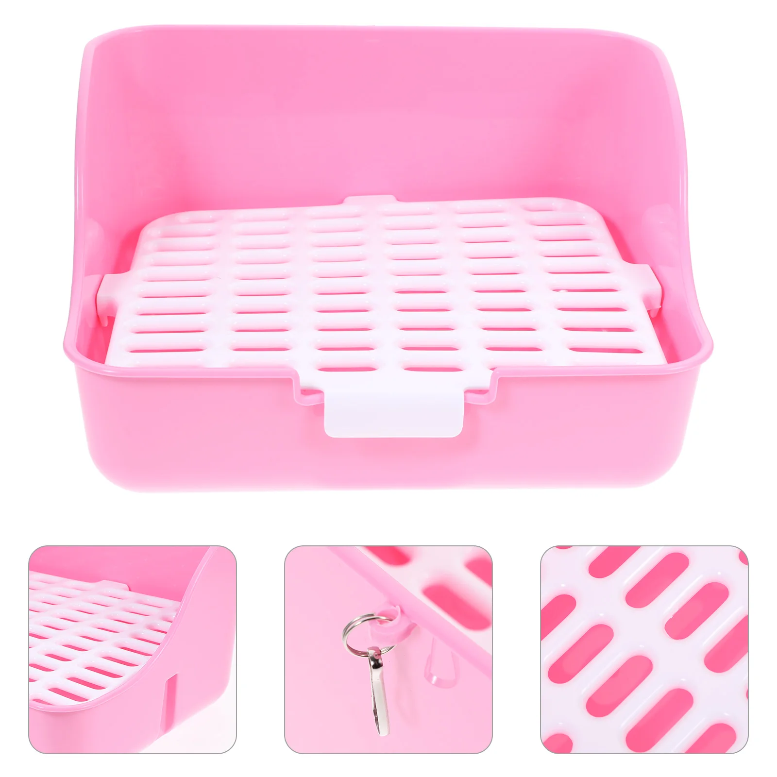 

Small Pet Rabbit Litter Box Durable Plastic Bunny Potty Training Rabbit Toilet Corner Indoor Use Pet Supplies House