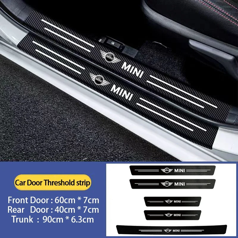 

Carbon Fiber Car Threshold Stickers Door Sill Scuff Protector Plate For Mini Cooper One JCW F54 Trunk Door Bumper Scratch Guards