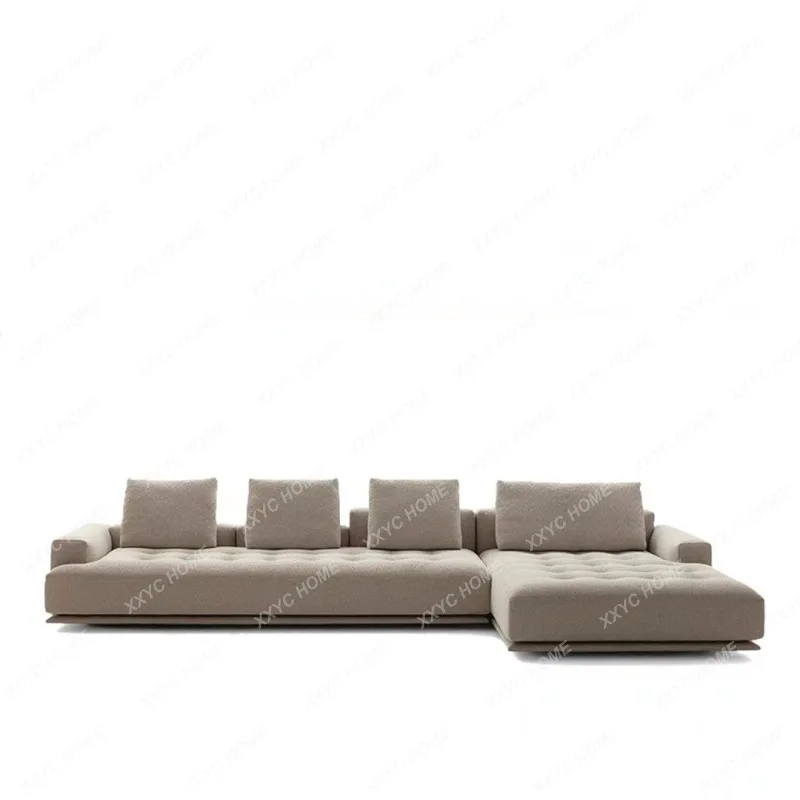 XX  LXLight luxury straight corner large flat corner combination medieval cotton and linen sofa