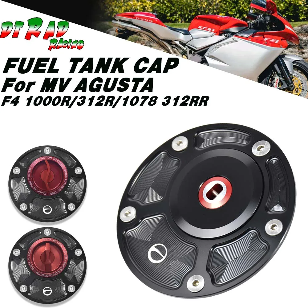 

Motorcycle Fast Gasoline Plug CNC Fuel Tank Cap For MV AGUSTA F4 1000R/321R/1078 312RR 2007-2009 Key Lock Anti-Theft Oil Gas Cap
