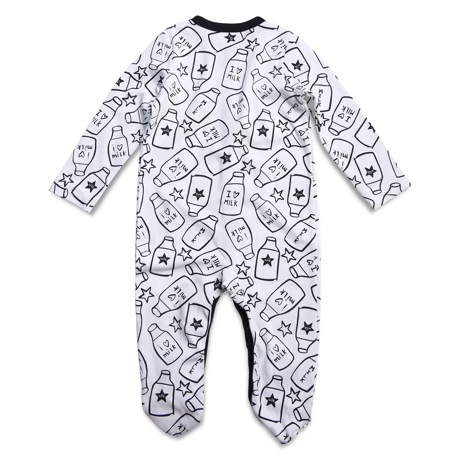 Print Baby Footie Pajamas Long Sleeve Jumpsuit For Baby 100%Cotton Baby Rompers