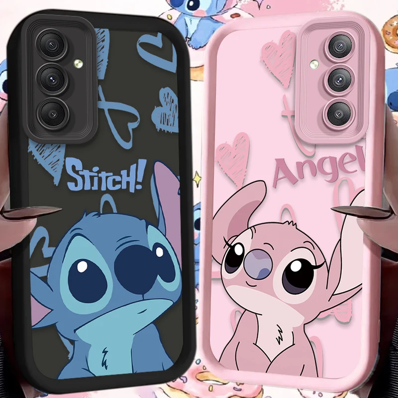 Disney Stitch Angel Couple Case for Samsung Galaxy A16 A26 A36 A56 A05 A05S A15 A25 A35 A55 A54 A34 A24 A14 A13 A52 A52S A51