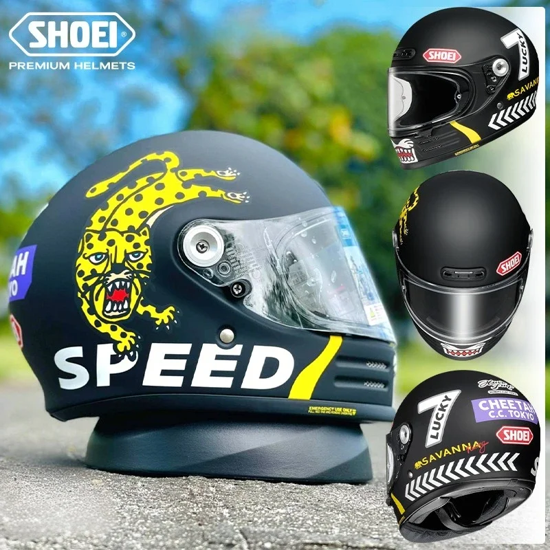 Shoei Glamster 06 Cheetah Custom Cycles TC-2 Retro Cruise Latte Free Climbing Motorycle Helmet Moto Motocross Full Face Helmets