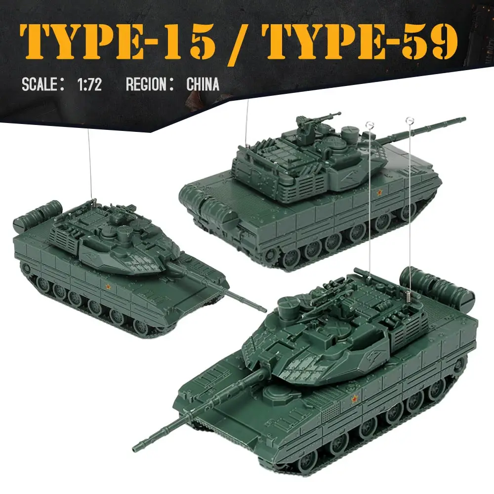 ViiKONDO-tanque de juguete para niños, camión del ejército, modelo de vehículo militar, Kit 1/72 China tipo 15, tanque ligero tipo 59, montaje de tanque medio, regalo de juego de guerra