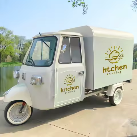 Customizable Mobile Kitchen Food Truck Trailer Caravan Waffle Barbecue Juice Food Cart Electric Tricycle