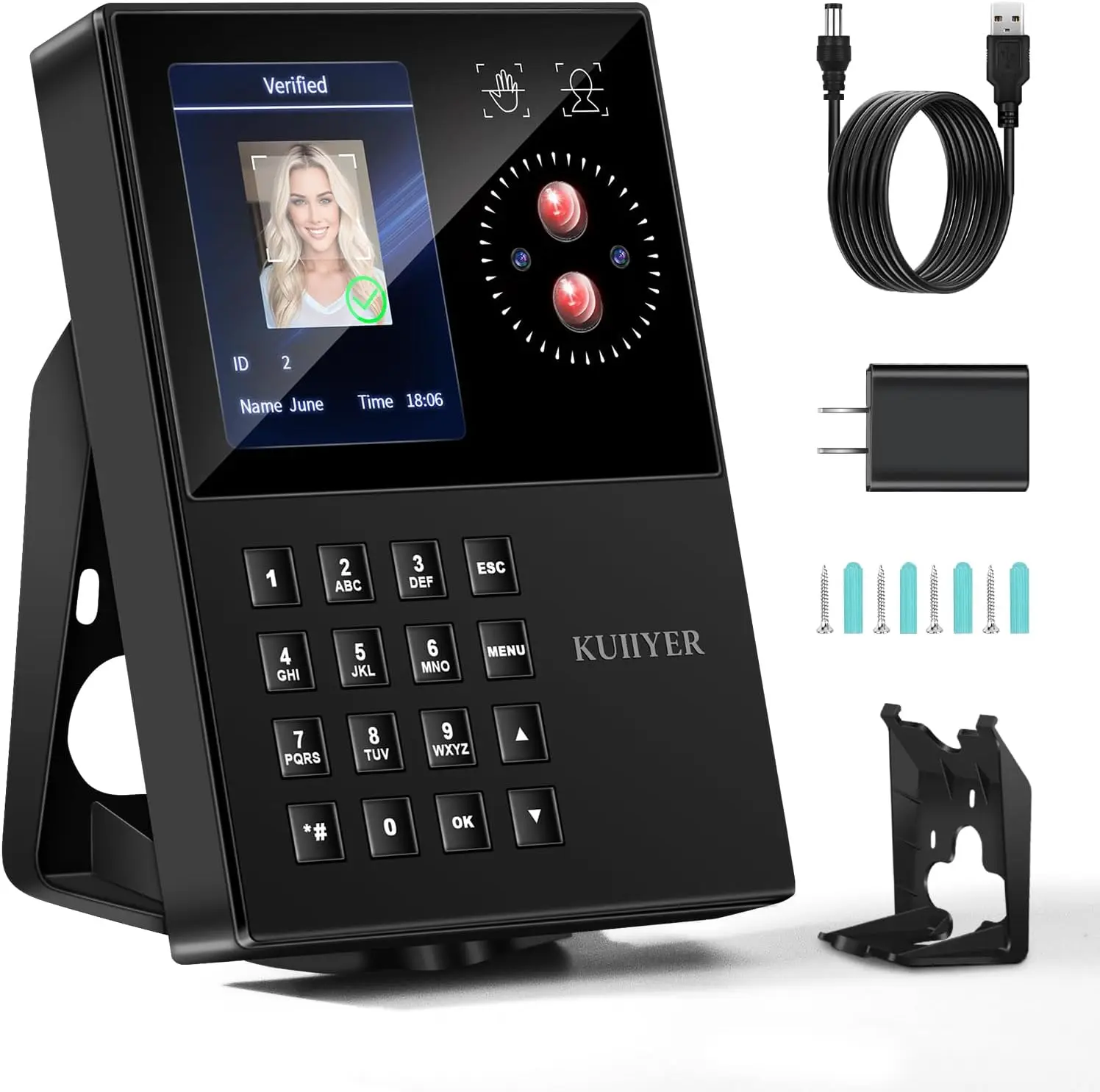 

Многофункциональный терминал учета рабочего времени 3-в-1 (отпечаток лица, ладони и PIN-код) для малого бизнеса