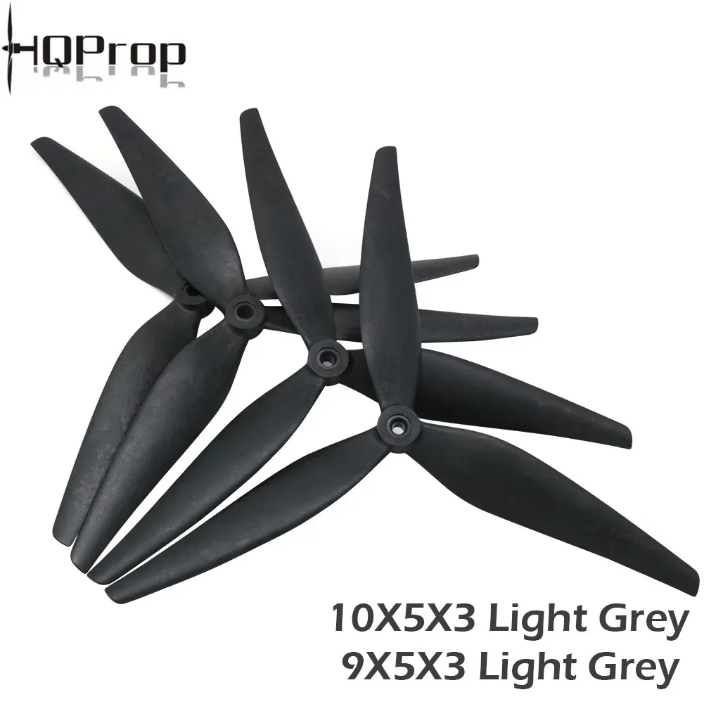 2 Paar HQProp 10X5X3 10 Zoll 3-Blatt-Propeller aus schwarzem, mit Kohlenstoff verstärktem Nylon für RC FPV-Drohnen