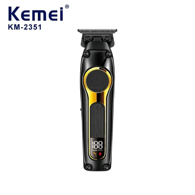 KEMEI KM--2351 USB Rechargeable Hair Clippers DLC Blade Cordless Electric Hair Trimmer Men Barber Hair Cutting Machine for Men