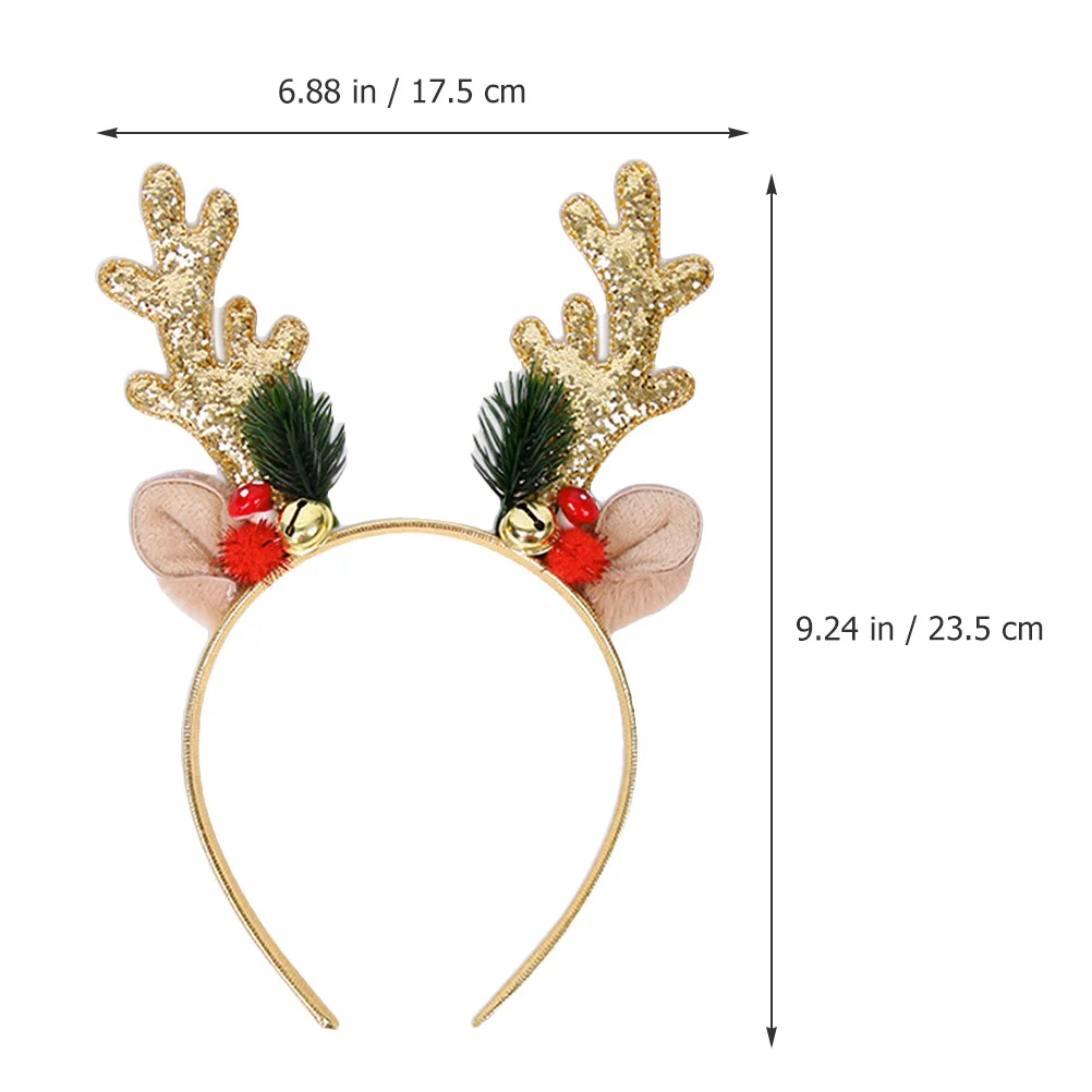

Antler Headband Comfortable Fit Reindeer Christmas Hairband Xmas Party Headdress Holiday Hair Decoration Antler Headband