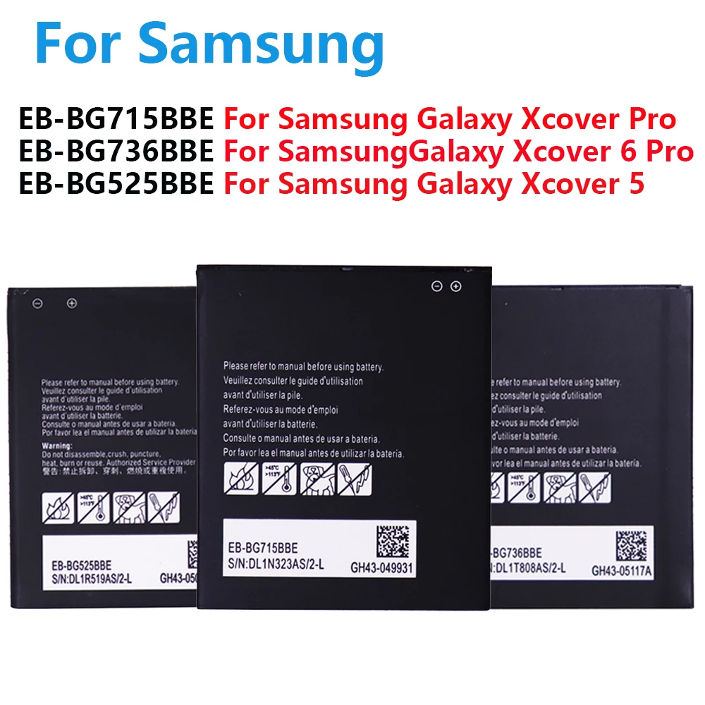 2026 Years ISUNOO New Battery EB-BG715BBE EB-BG736BBE EB-BG525BBE For Samsung Galaxy Xcover 5 Xcover Pro Xcover6 Pro