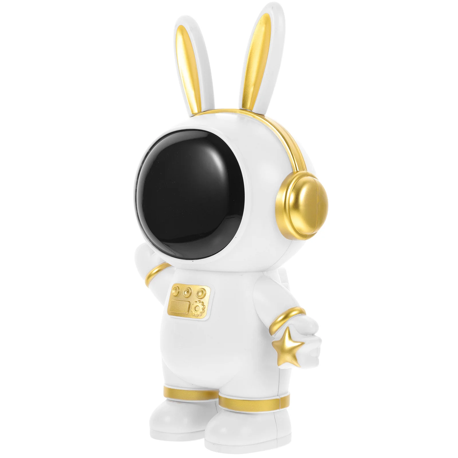 Schattig wit konijntje spaarpot onbreekbare glazen pot kinderen geldopslag astronaut decoratief vinylmodel voor kinderen
