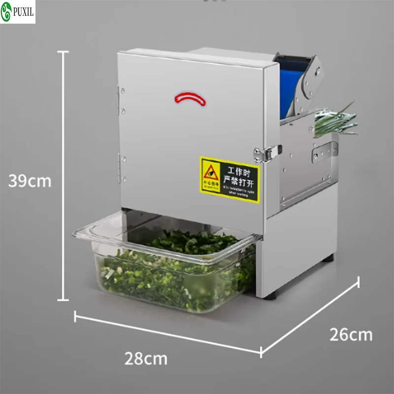 700RPM Commercial Electric Scallion Chopper 150kg/h Vegetable Slicer Multifunctional Food Dicer for Restaurant Kitchen Food Prep
