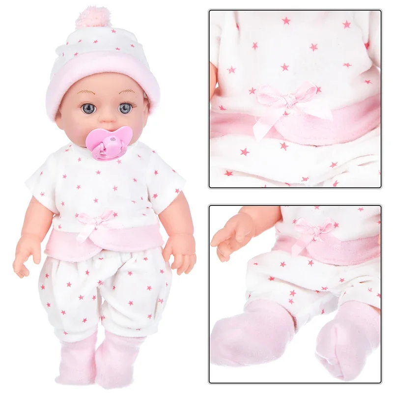 12in/30cm Reborn Doll Can Be Washed, Appease Be Education Soft Baby Doll Limb Movable and Clothes Detachable, Children's Toy Gif