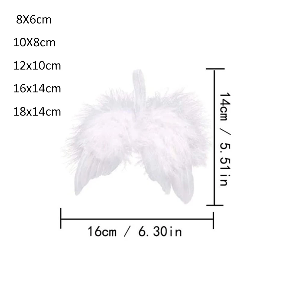 화이트 빈티지 깃털 날개, 사랑스러운 시크 천사 크리스마스 트리 장식, 걸이식 장식품, 홈 파티 웨딩 장식품, 10 개