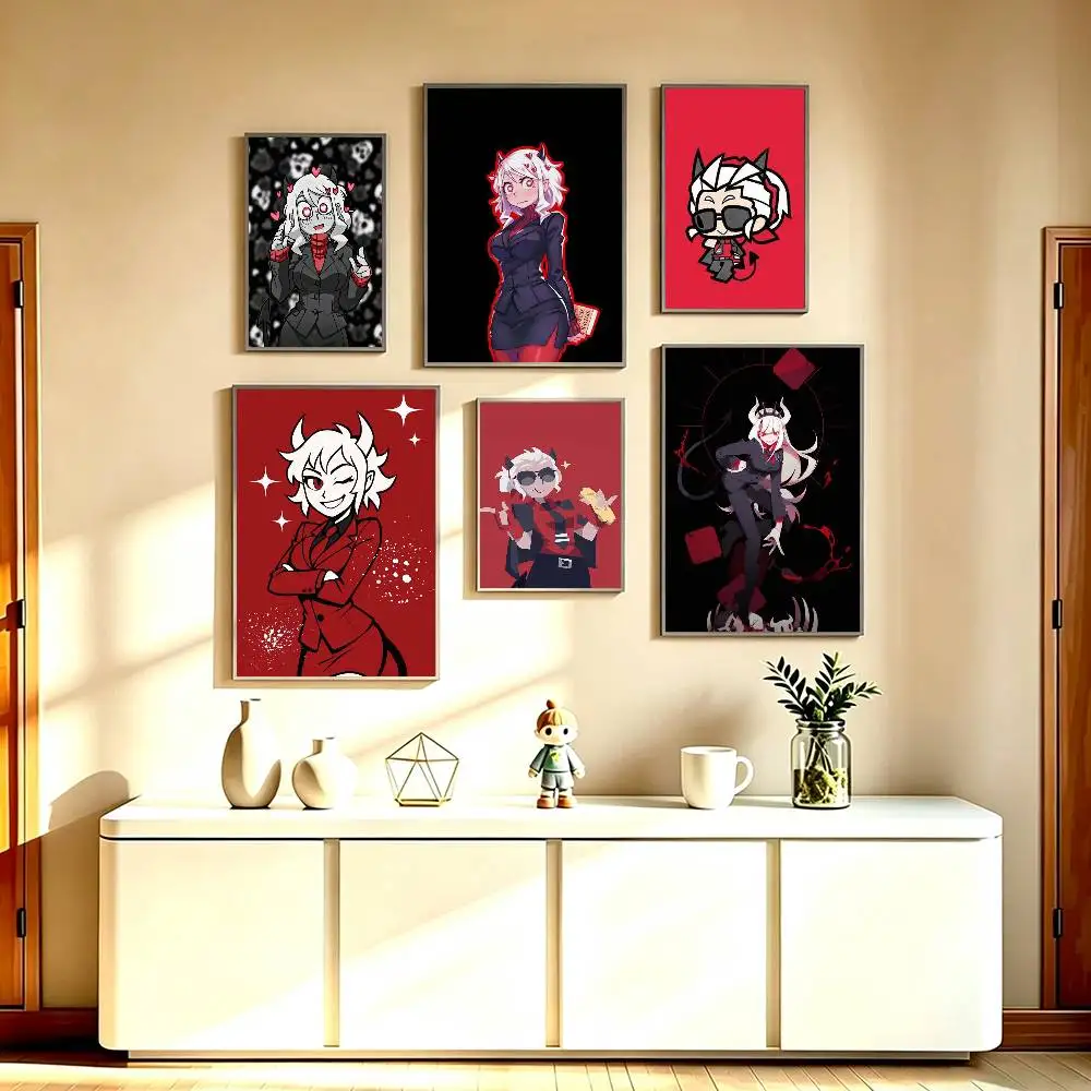 Adventure Game H-Helltaker 2D Poster Waterproof Wall Art Sticker For Bar Living Room Vintage Decor High Quality Print Gift