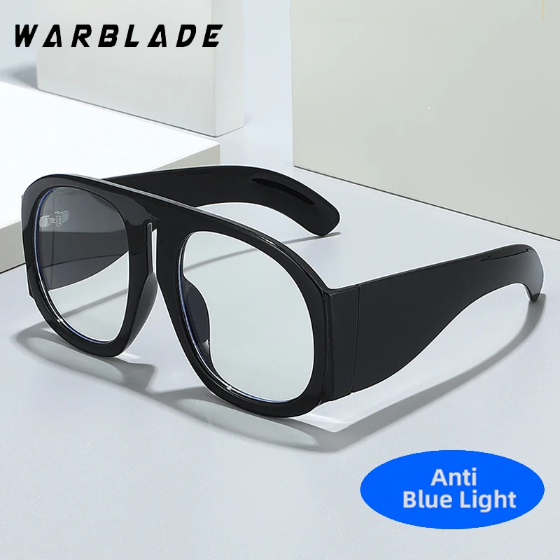 

New Fashion Oversized One Piece Anti Blue Light Optical Glasses Frame Women Goggles Shades Men Luxury Frame Men Computer Glasses