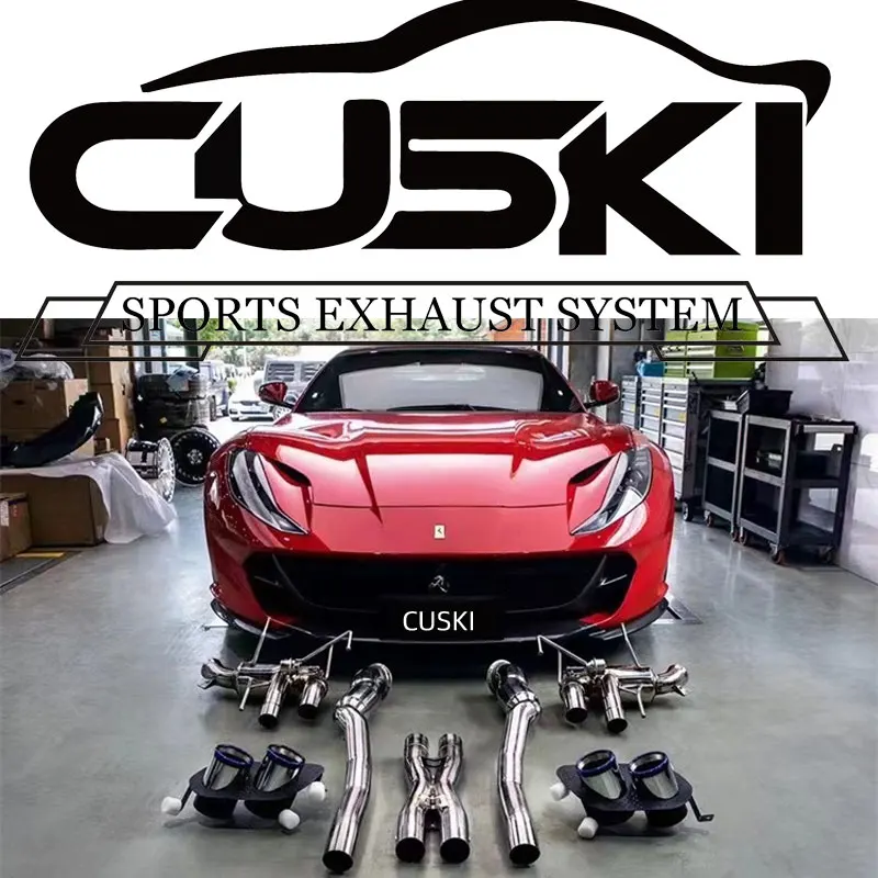 Basho Catback Exhaust Downpipe for Ferrari 458/488/812/FF/F8/F12/GTC4 SUS Titanium Alloy Optional Exhaust System Modification