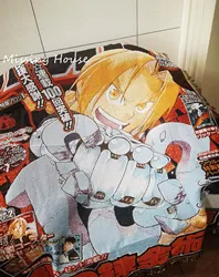 Anime Fullmetal Throw Woven Rug Blanket Tapestry Bedspread Outdoor Camp Beach Towels Sofa Chair Cover Mat Rug Tassel