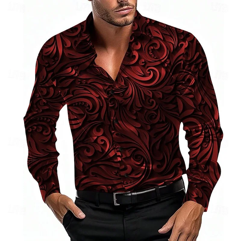 

Men's Casual Gold Party Party Men's Tops Soft Comfortable Fashion Elegant Autumn and Winter Tops Suit Shirt Plus Size