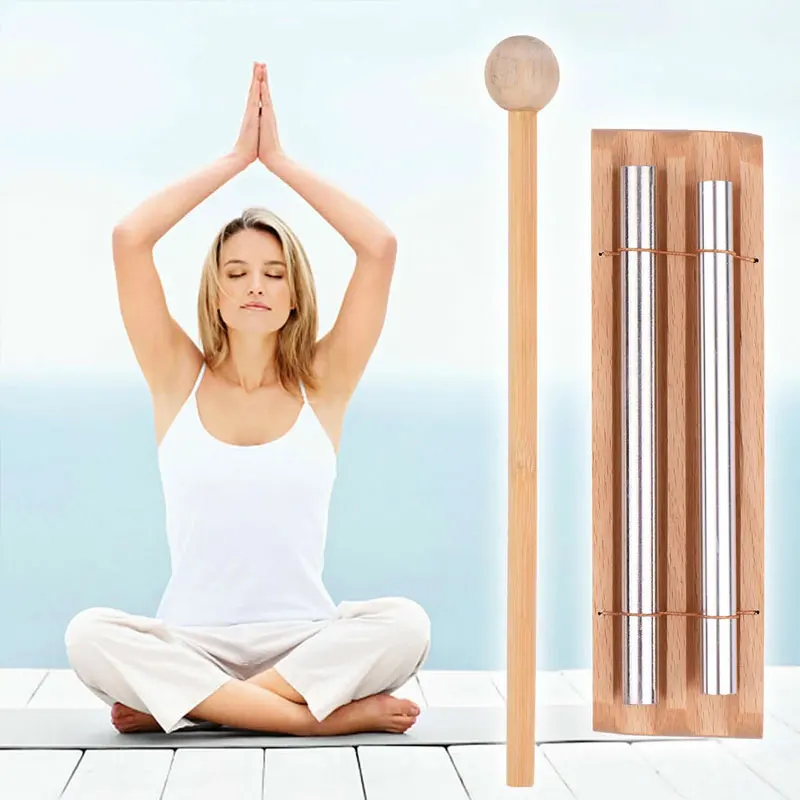 Meditation Chime 1/2/3/5/7-Tone Wind Chimes Wooden With Mallet Percussion Instrument Reminder Bell for Prayer Musical Chime