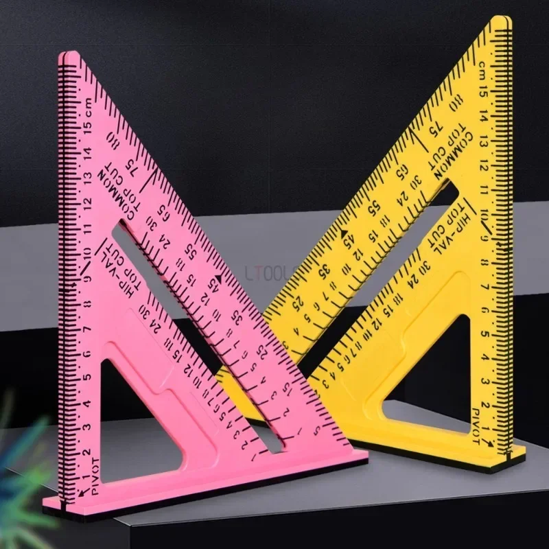 Herramienta de medición de plástico cuadrada de 90 grados para carpintería, herramienta de medición y dibujo triangular de ángulo recto, herramienta de medición de marcado duradera