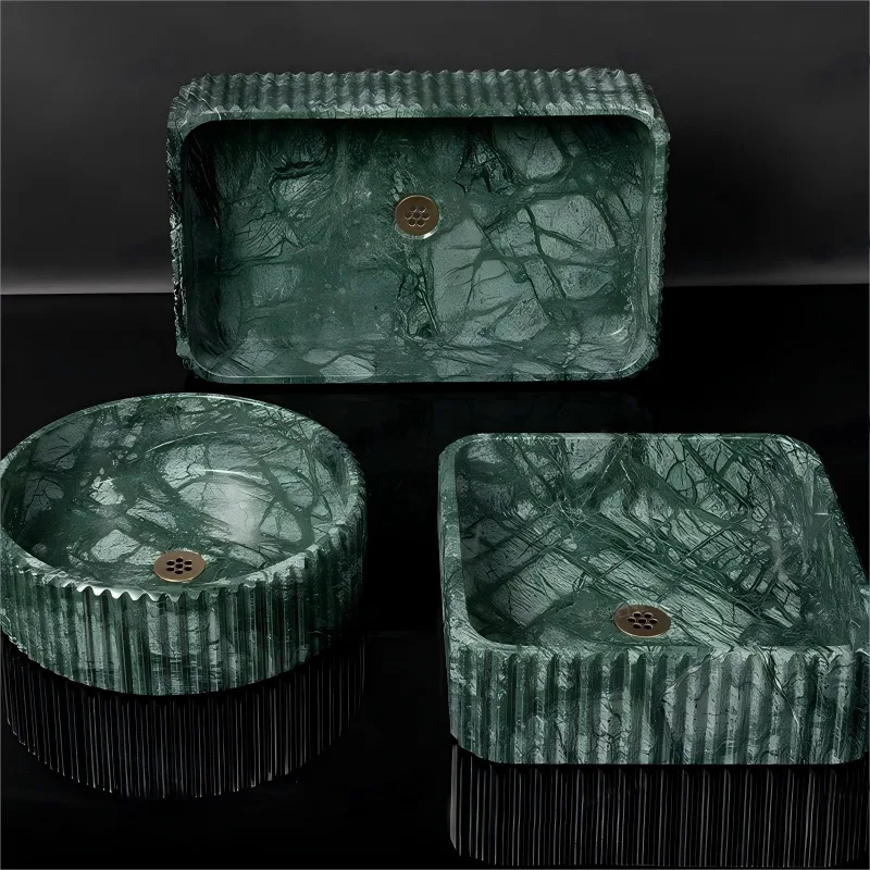 

Natural stone marble counter basin bathroom outdoor hotel villa wash basin washbasin round basin