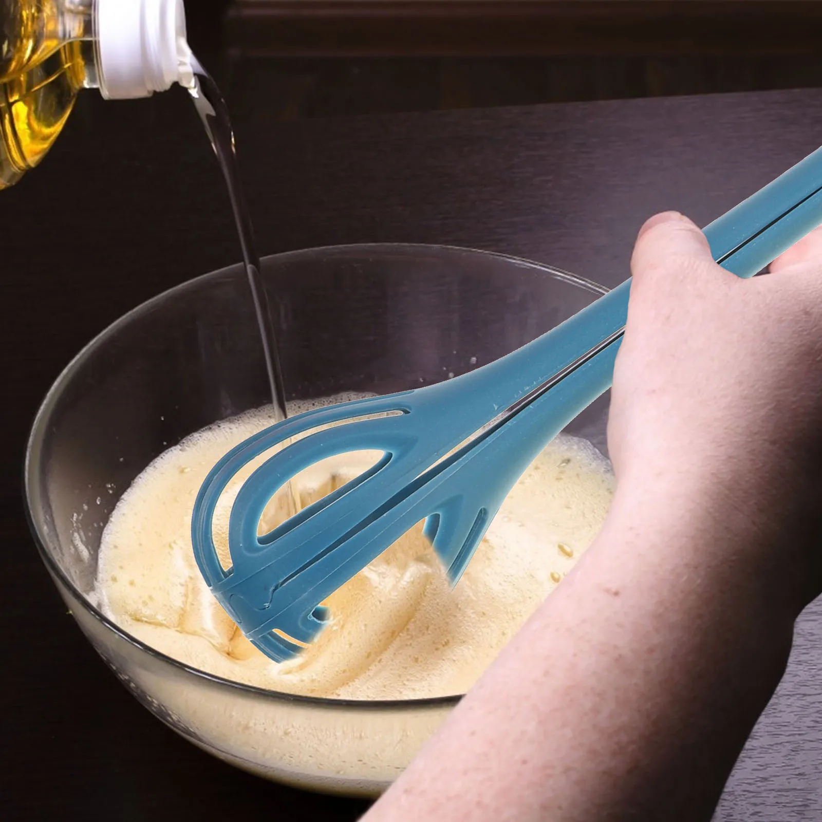 

4 Pcs Egg Beater Noodle Clips Small Dough Whisk Kitchen Cooking Utensil Manual Bread Mixer Easy Clean Portable Storage