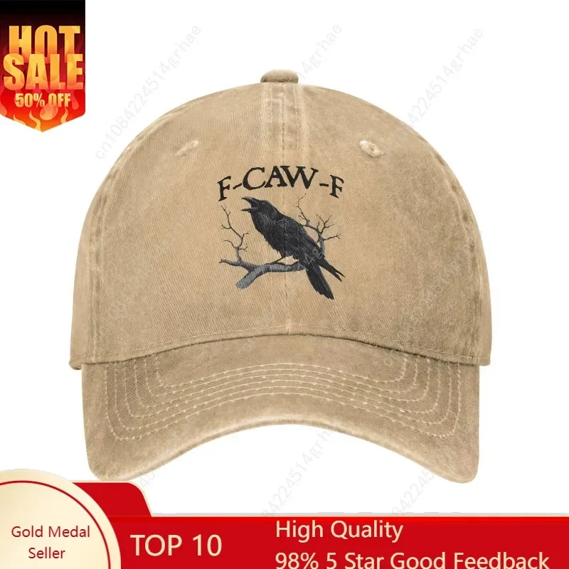 

Black Crow F Caw F Funny Bird Meme Casual Baseball Cap Summer Trucker Hat Wholesale Kpop Rock Hip Hop Hats Men Baseball Caps