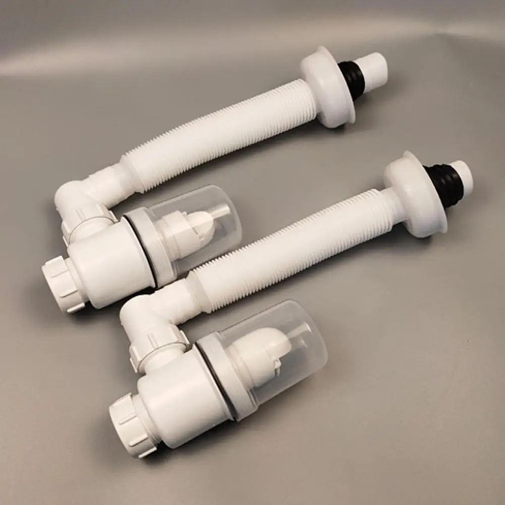 Sewer Pipe Kit Easy Installation Sink Drain Pipe Kit for Bathroom Kitchen Odor Resistant Universal Anti Siphon White for Sinks