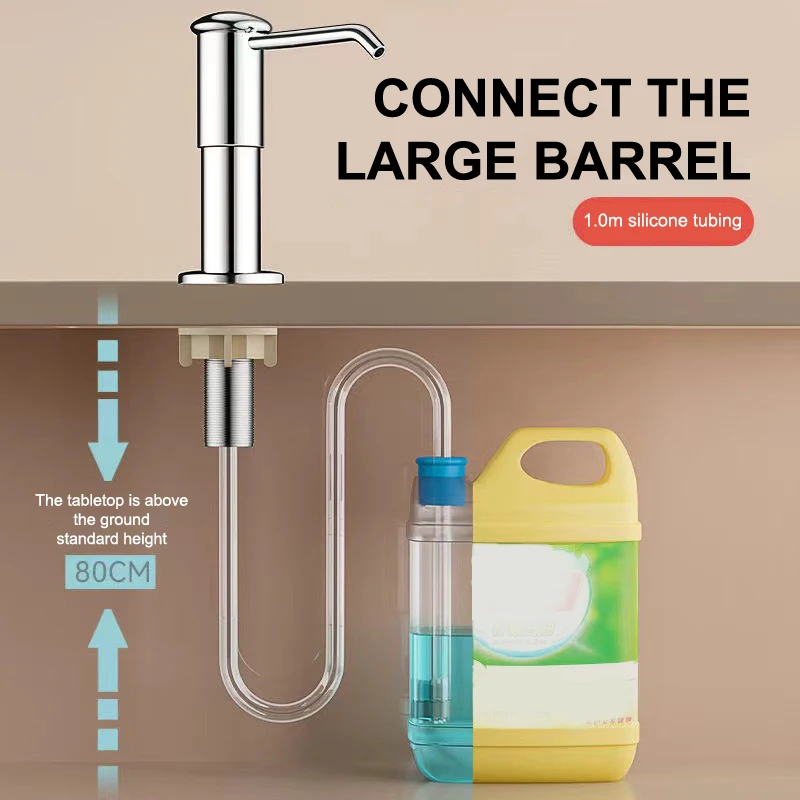 

1Pcs Kitchen Counrtertop Extention Tube Hand Press Soap Liquid Pump Soap Dispenser Sink Accessories