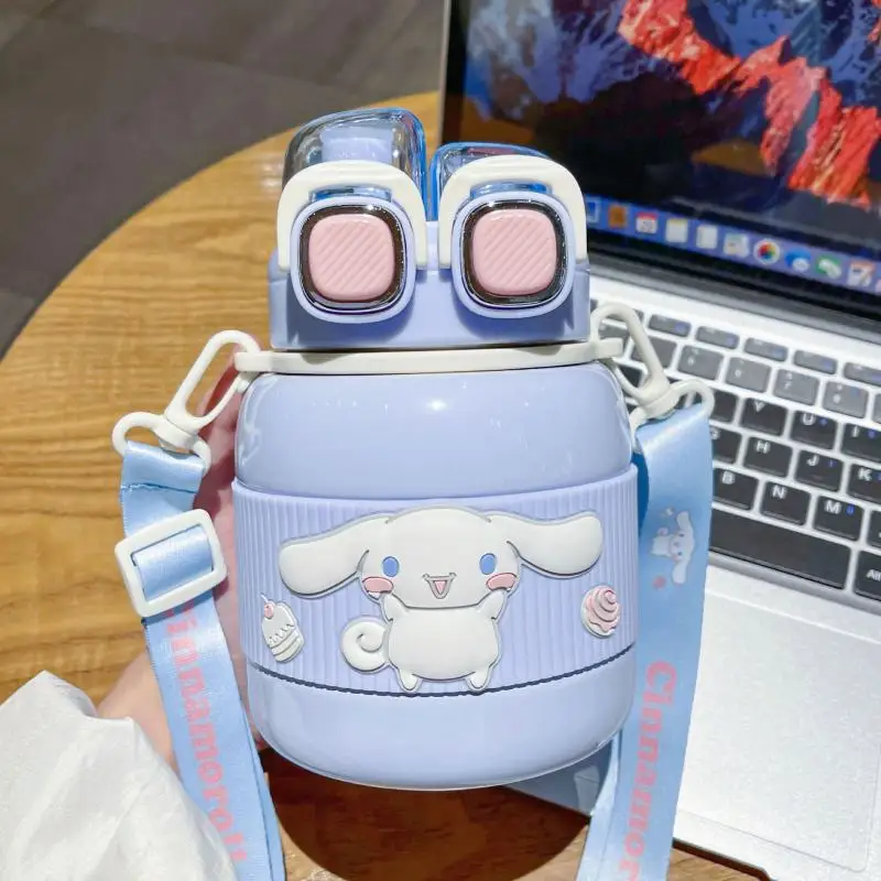 

Sanrio Pom Pom Purin Thermal Cup Cartoo Cold Drink Cup Student Children Portable Outdoors My Melody Cinnamoroll Anime Tumbler