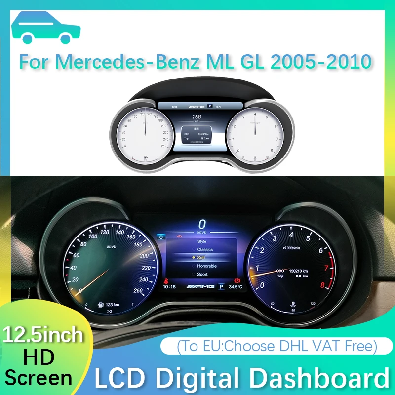 

LCD Digital Cluster Dashboard Display Panel For Benz GL ML X164 W164 2005-2010 Head Unit Virtual Cockpit Speed Meter Accesorry