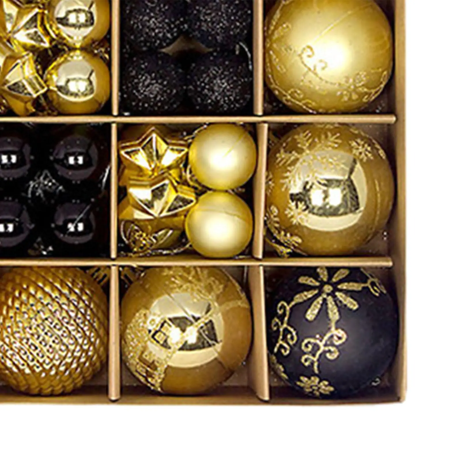 44pcs Plastic Christmas Spheres Tree Hanging Balls Decor Set for New Year Holiday Home Office