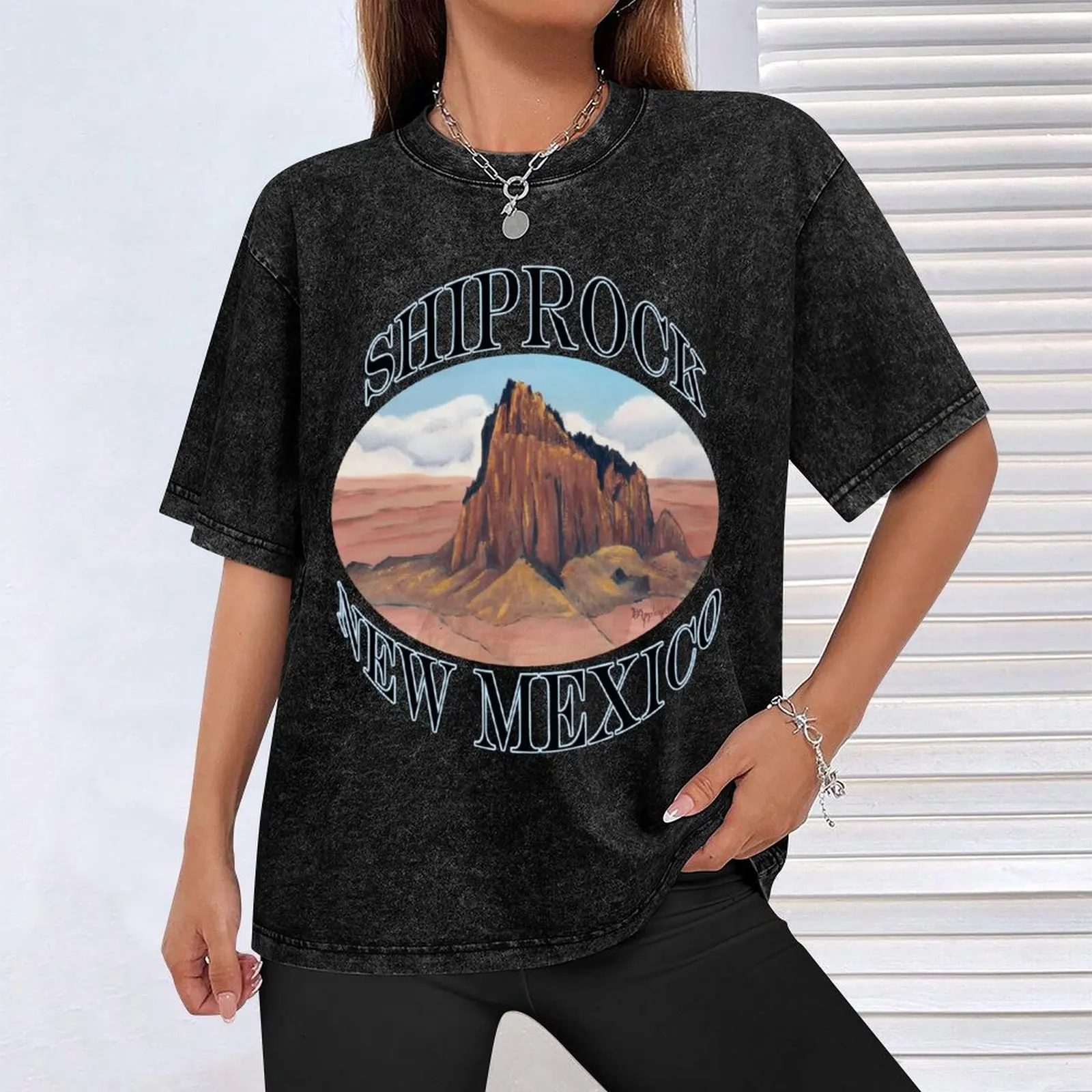 T-shirt Shiprock bonito para homens, Novo México, EUA, top de verão, roupas Kawaii, camisetas grandes