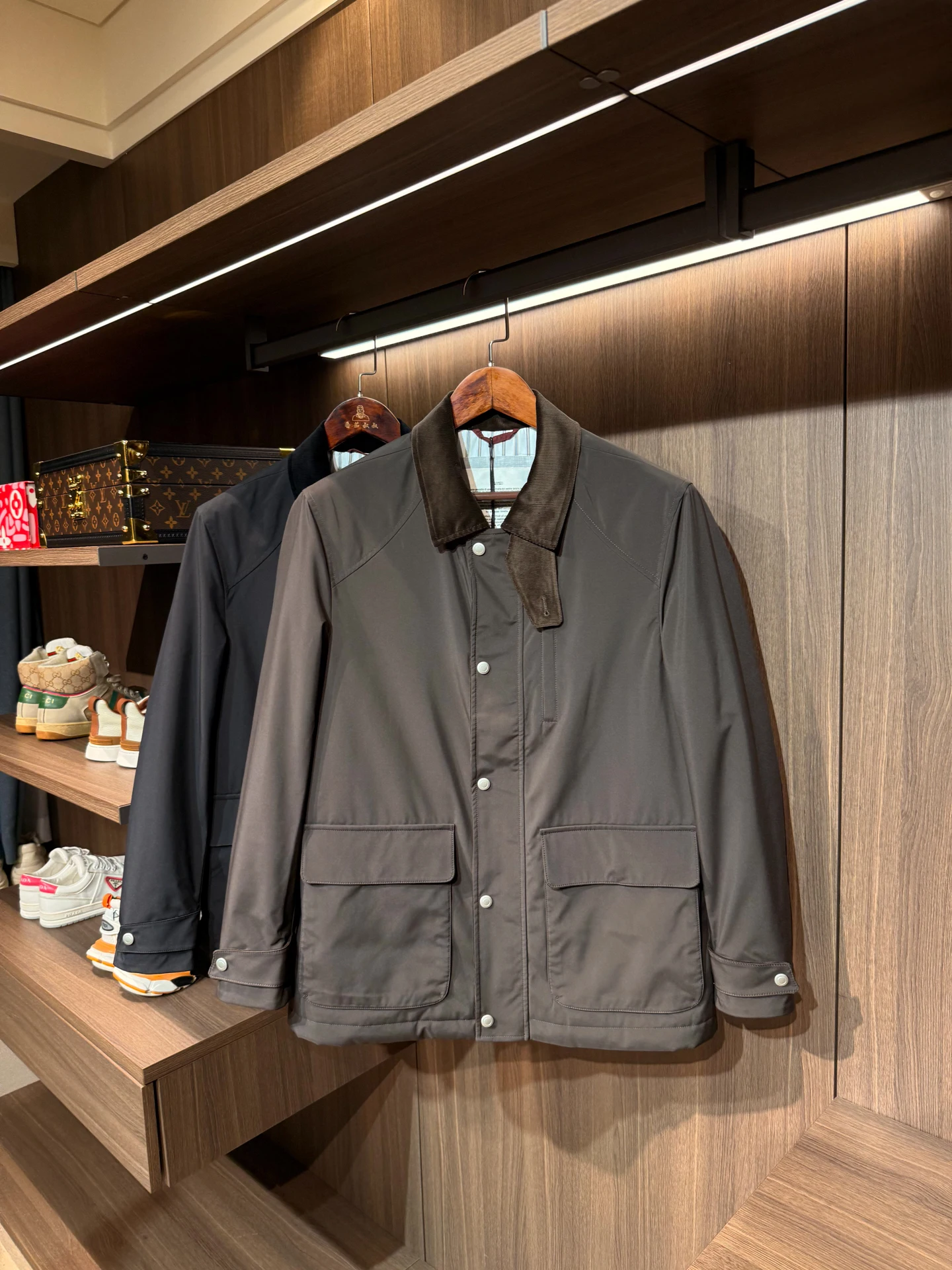 

Lightweight Cotton Jaet Men's Busin Casual Mid-Length Thin Warm Coat Autumn Winter Faion Classic Collar