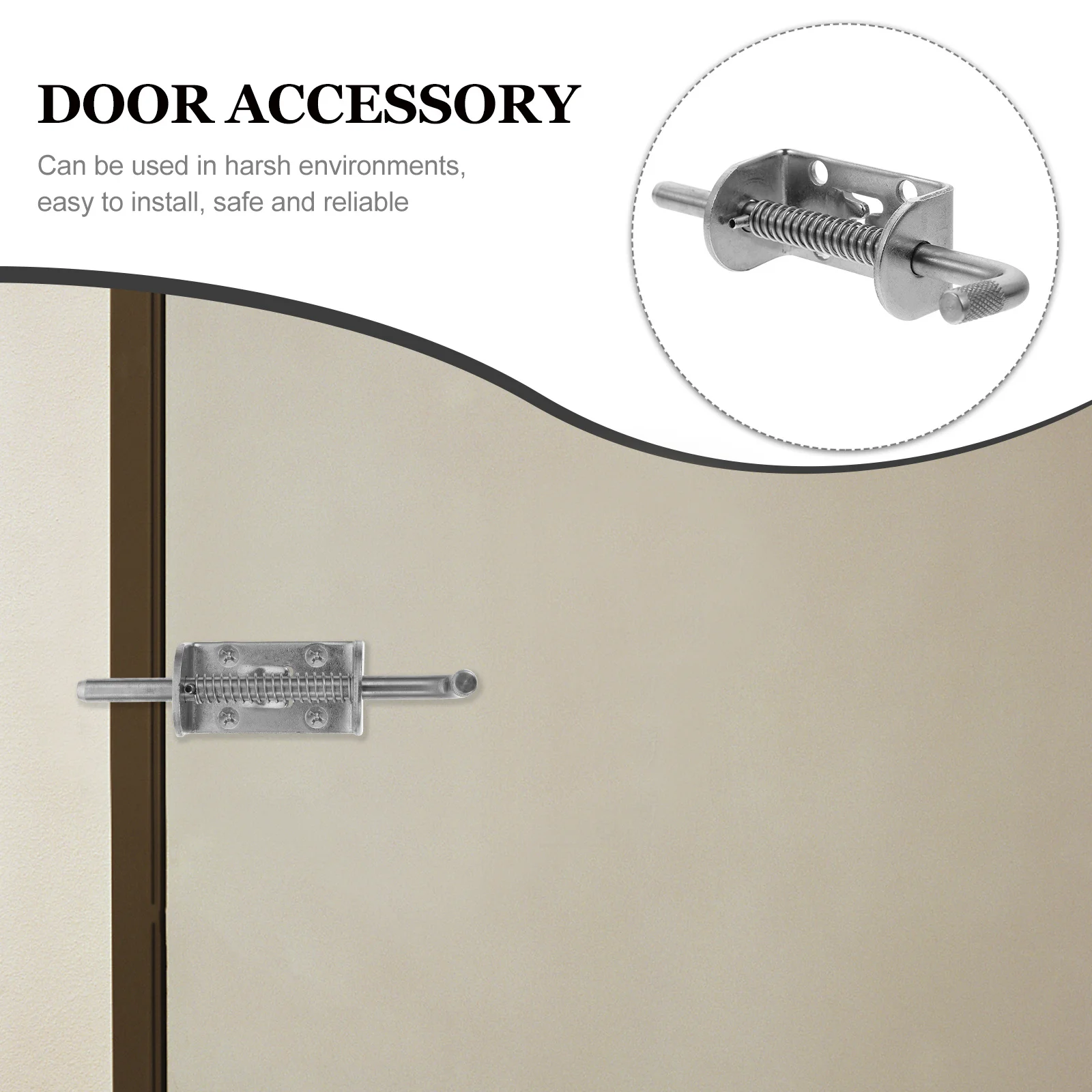 

1pc Heavy Duty Door Latch Stainless Steel Spring Loaded Bolt Lock For Gate Fence Security Durable Rust Resistant Hardware Tool