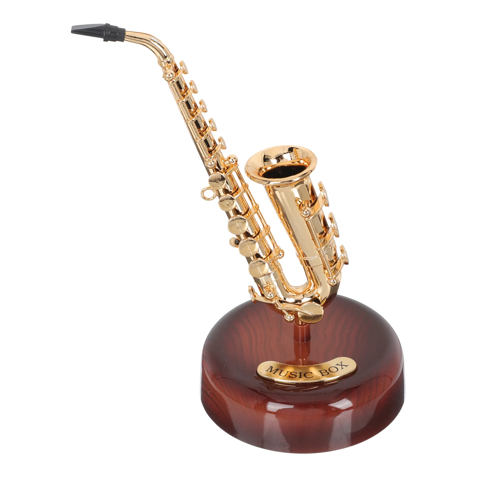 saxophone box, nightmare alto sax model musical instrument with rotating base, classical box home decoration gift for boys