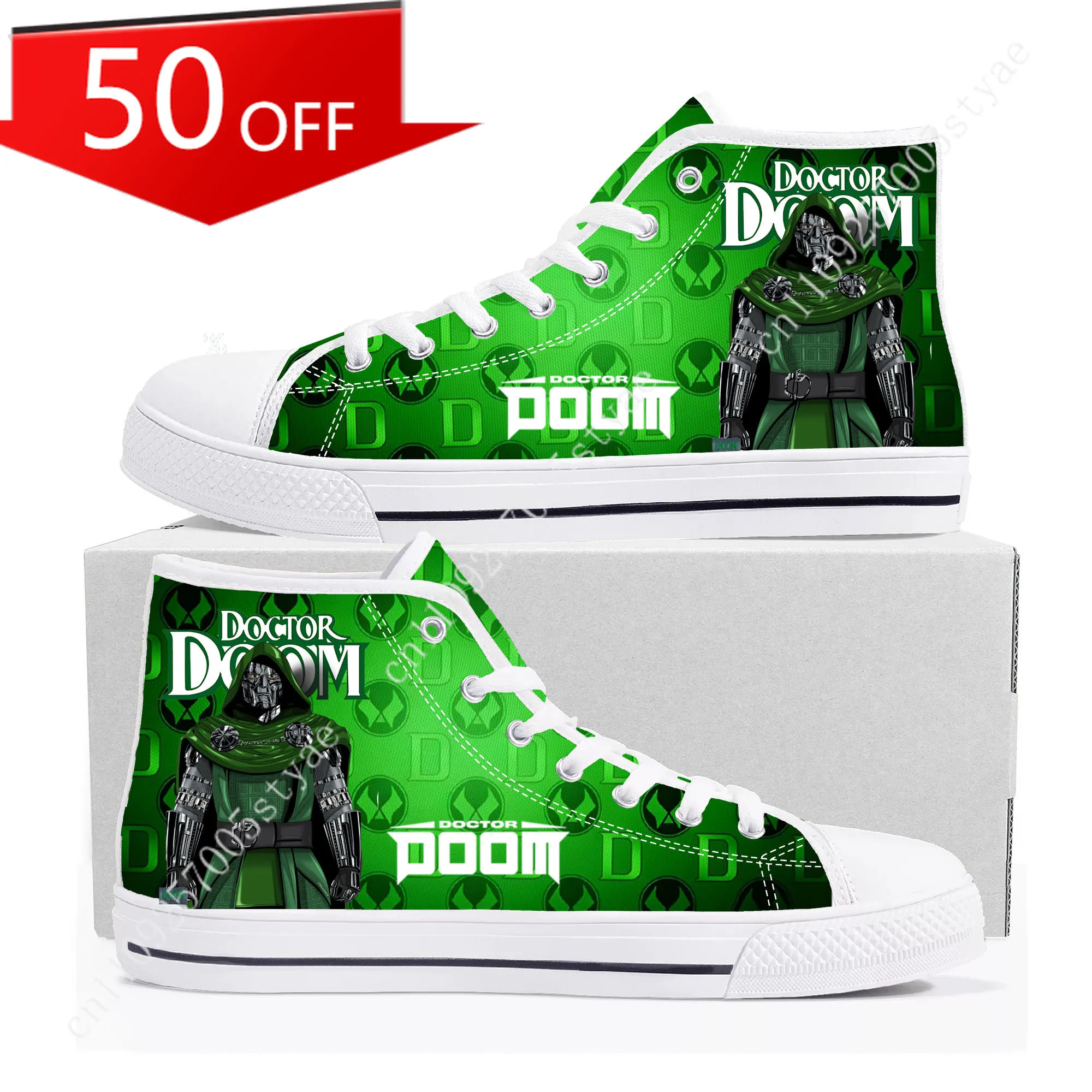 

Marvel Doctor Doom High Top Sneakers Mens Womens Lightweight Flat Casual Sneakers