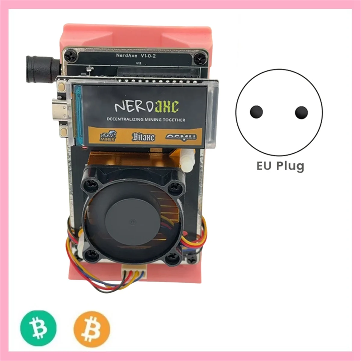 N33R_NerdAxe BTC Mijnwerker 500Gh/S BM1366 ASIC Chip NerdMiner EU-stekker