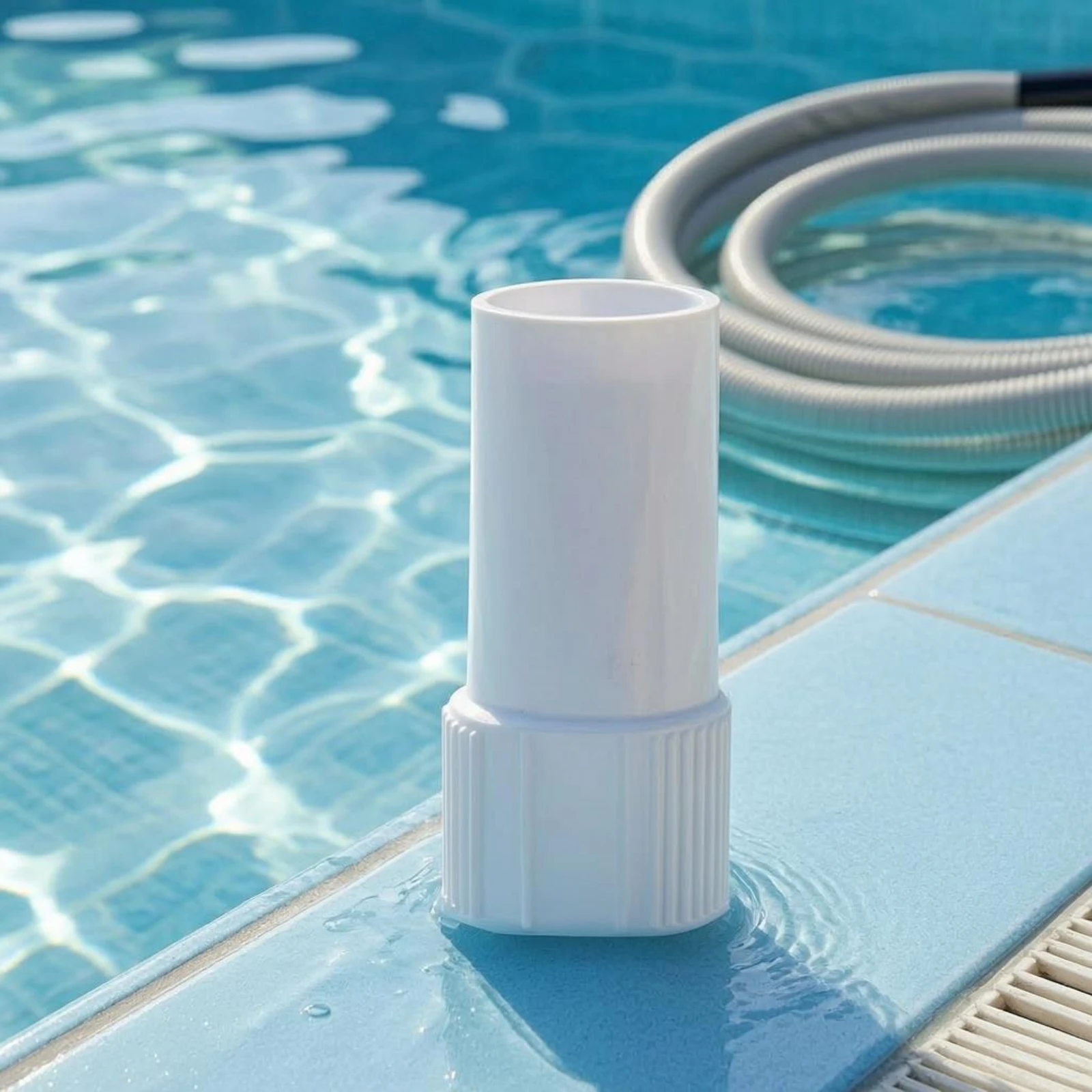 

Pool Vacuum Hose Head White Plastic Threaded Pool Hose Connector Airtight Seal Resistant