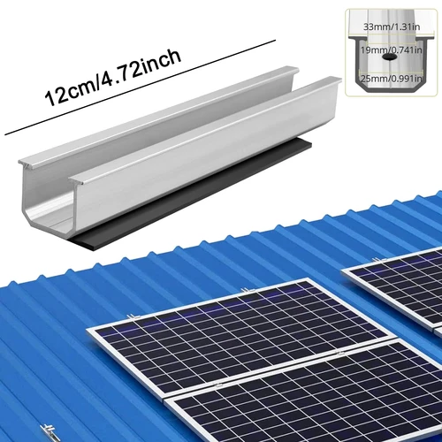 Imagen 2 del producto 8 unids/set soporte Solar fotovoltaico, riel de montaje de Panel Solar de 12cm, abrazadera de aleación de aluminio para Panel Solar de módulo Solar de techo