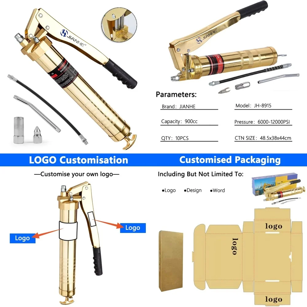 

Industrial Heavy High Pressure Two Cylinder Lever Hand Grease for 900cc Lubrication for Automotive Machinery