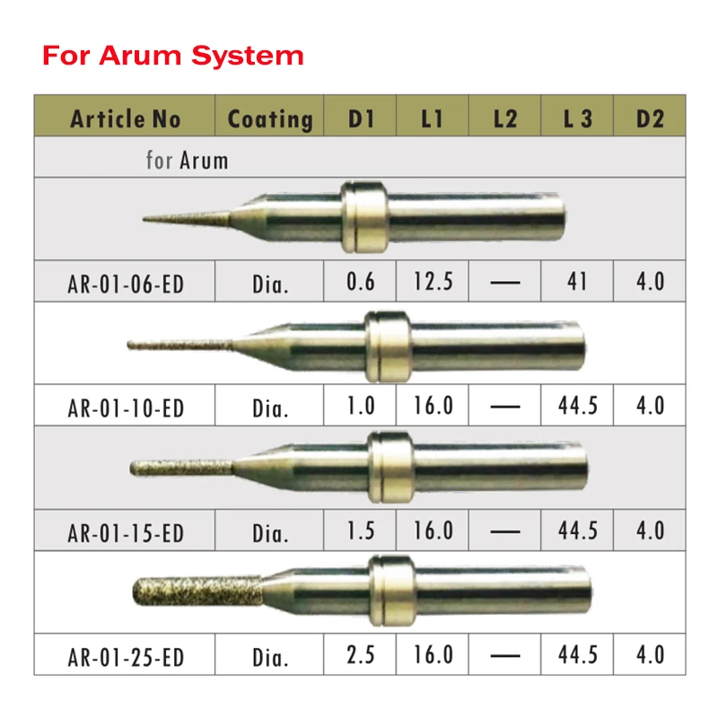 

1Piece CAD/CAM Miling Burs for Lithium Disilicate Dentium/Arum System