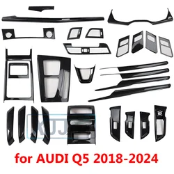 For Audi Q5 2021 2022 2023 2024 2025 2020 2018 ABS Carbon Fiber Interior Overlay Covers Upgrade Inner Decoration Parts Protector