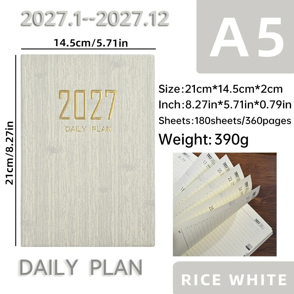 

Portable A5 2027 Agenda Book Mini Pocket with Calendar Diary Weekly Planner Appointment Book School Office Supplies