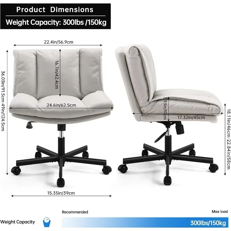 Sillas de escritorio sin brazos con ruedas, silla de oficina, silla de tocador con tela técnica, sillas giratorias ajustables para tareas de computadora