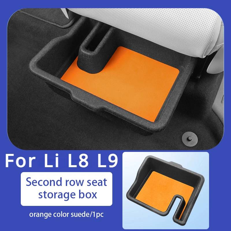 

For Li LiXiang L8 L9 2022 2023 Storage Box Under The Second Row Seats Suede Pad Car Interior for Leading Ideal Lixiang L8 L9