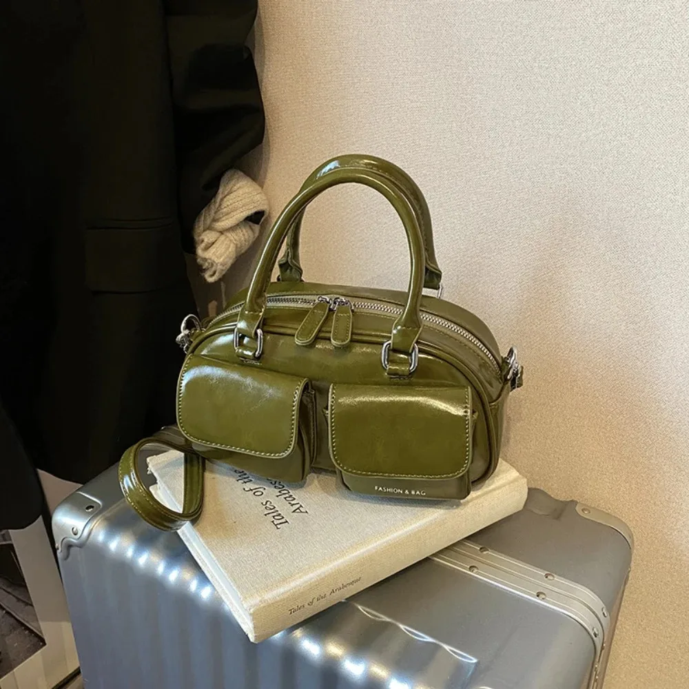 

Women's Crossbody Bag 2025 Fashion New High-Grade PU Leather Glossy Handbags Daily Working Commute Single Shoulder Bags