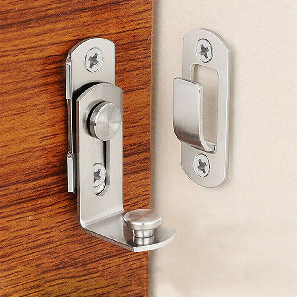Door Lock Guard Latch Bolt 90 Degree Stainless Steel Toggle Latch Sliding Barn Door Lock Wine Cabinet Closet Right Angle Lock