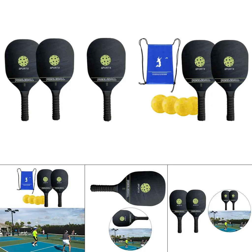 

Rackets for Wooden Pickles Set Portable High-performance Black Ergonomic Racket with Wide Body Racket
